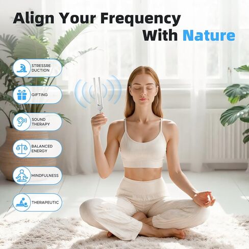 شوكة ضبط للشفاء، مجموعة شوكة ضبط 128 هرتز 136 هرتز 256 هرتز 384 هرتز للتأمل واليوجا والعلاج بالطاقة الشاكرا، هدية شفاء مثالية للأم أو الصديقة في عيد الأم، عيد الميلاد in Kuwait