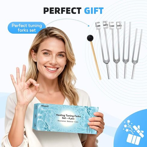 شوكة ضبط للشفاء، مجموعة شوكة ضبط 128 هرتز 136 هرتز 256 هرتز 384 هرتز للتأمل واليوجا والعلاج بالطاقة الشاكرا، هدية شفاء مثالية للأم أو الصديقة في عيد الأم، عيد الميلاد in Kuwait