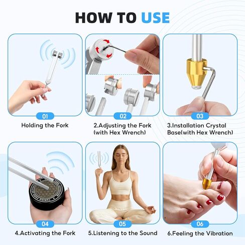 شوكة ضبط للشفاء، مجموعة شوكة ضبط 128 هرتز 136 هرتز 256 هرتز 384 هرتز للتأمل واليوجا والعلاج بالطاقة الشاكرا، هدية شفاء مثالية للأم أو الصديقة في عيد الأم، عيد الميلاد in Kuwait