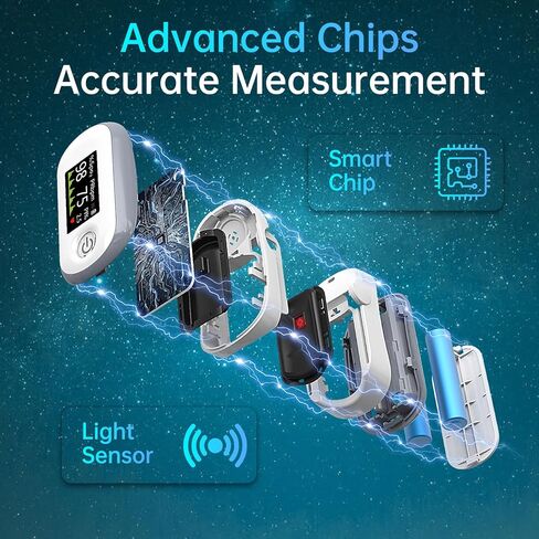 Pulse Oximeter, 4 Color OLED Display Oxygen Monitor Fingertip with 20 × Memory, Blood Oxygen Saturation Monitor (SpO2), Alarm & Brightness Adjustable, Batteries & Lanyard (White) in Kuwait