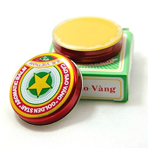 04 Boxes X 10 Grams (Net Weight), Golden Star Balm Big Size, Cao Sao Vang Vietnam, Aromatic Balsam in Saudi Arabia