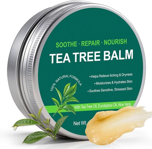 بلسم شجرة الشاي للتخفيف السريع من حكة الجلد - يخفف الانزعاج الناتج عن لدغات الحشرات والطفح الجلدي وجفاف الجلد وتهيج القدم - تركيبة طبيعية وخالية من العطور ولطيفة، آمنة للبشرة الحساسة وجميع الأعمار in Kuwait