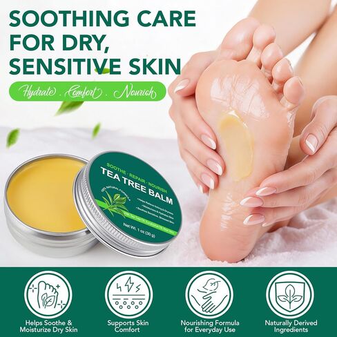 بلسم شجرة الشاي للتخفيف السريع من حكة الجلد - يخفف الانزعاج الناتج عن لدغات الحشرات والطفح الجلدي وجفاف الجلد وتهيج القدم - تركيبة طبيعية وخالية من العطور ولطيفة، آمنة للبشرة الحساسة وجميع الأعمار in Kuwait