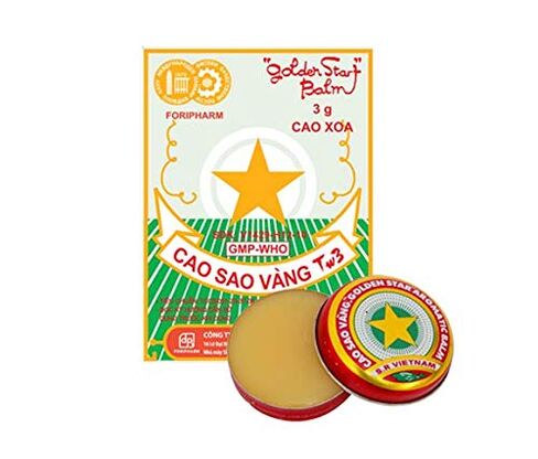 12 Boxes X 3 Grams (Net Weight), Golden Star Balm, Cao Sao Vang Vietnam, Aromatic Balsam in Saudi Arabia