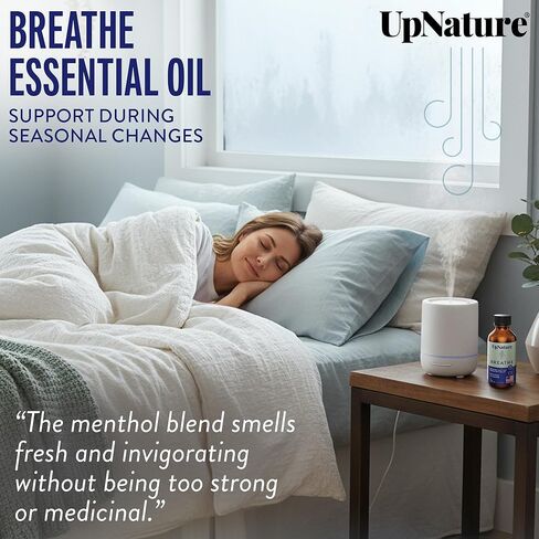 UpNature Breathe Essential Oils Blend (Large 2oz) Breath Relief Eucalyptus and Menthol Blend - Essential Oils for Diffusers for Home Humidifier - Vaporizer Liquid Aromatherapy Oils in Kuwait