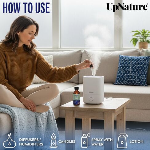 UpNature Breathe Essential Oils Blend (Large 2oz) Breath Relief Eucalyptus and Menthol Blend - Essential Oils for Diffusers for Home Humidifier - Vaporizer Liquid Aromatherapy Oils in Kuwait