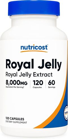 120 كبسولة من Nutricost Royal Jelly تكفي لـ 60 وجبة - مستخلص غذاء ملكات النحل، خالي من الكائنات المعدلة وراثيًا، وخالي من الغلوتين in Kuwait
