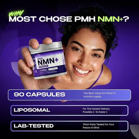 NMN Supplement with NAD+ and Resveratrol - 10,000MG Extra Strength | NMNH Alternative | NAD Liposomal Supplements for Men and Women - Supports Cellular Energy | 90 Capsules, 3 Months Supply in Kuwait