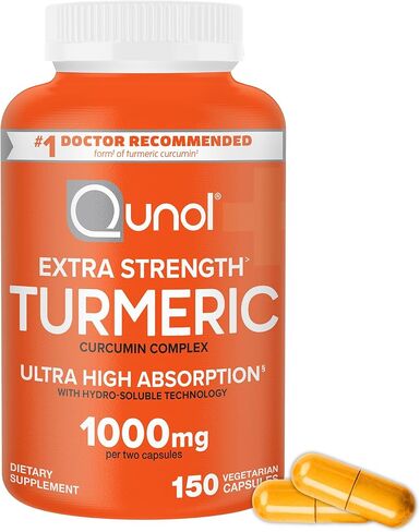 Qunol Turmeric Curcumin Supplement, 1000mg with Ultra High Absorption, for Joint Support, Extra Strength Capsules, 150 Count in Saudi Arabia