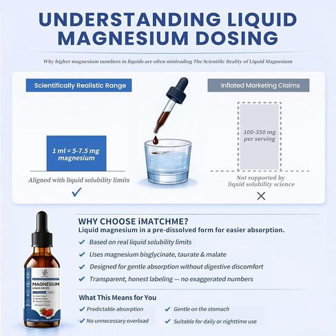 Liquid Magnesium Glycinate Drops for Sleep Support & Nighttime Calm,Magnesium Drops with Chamomile, Ashwagandha, L-Theanine & GABA for Relaxation Support, Gentle Absorption, Strawberry Flavor, 2 Fl Oz in Kuwait