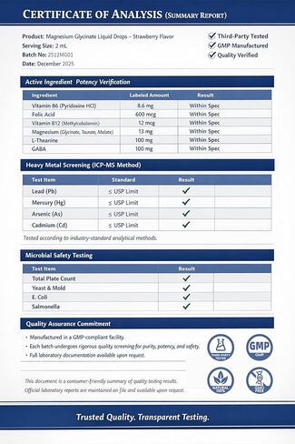 Liquid Magnesium Glycinate Drops for Sleep Support & Nighttime Calm,Magnesium Drops with Chamomile, Ashwagandha, L-Theanine & GABA for Relaxation Support, Gentle Absorption, Strawberry Flavor, 2 Fl Oz in Kuwait