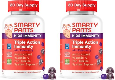 مكمل SmartyPants Kids Sleep Gummies مع الميلاتونين 0.5 ملغ: البابونج وفيتامين D3، مساعد النوم، نكهة الفراولة والمانجو، 60 قطعة in Kuwait