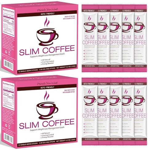 Skinny Coffee Green Coffee Bean Extract Powder | USTAR Slim Coffee with 12 Natural Health Blends Gluten-Free Instant Coffee for Energy & Metabolism, 120g (12 Sticks) in Saudi Arabia