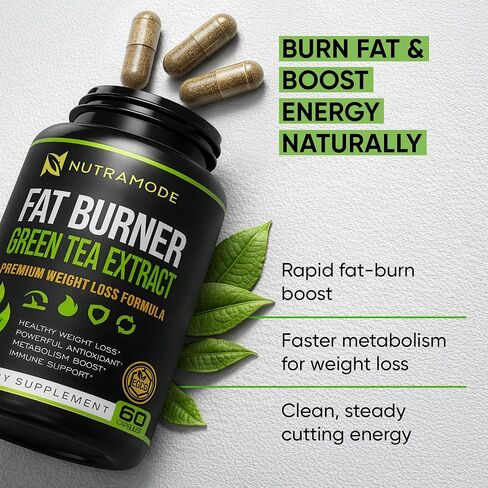 حبوب الشاي الأخضر لإنقاص الوزن للنساء وحرق الدهون للرجال، GLP-1 مكمل لإنقاص الوزن مع حبوب القهوة الخضراء وكيتونات التوت، مثبط الشهية ومعزز لعملية التمثيل الغذائي - 60 كبسولة. in Kuwait