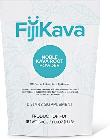 FijiKava Instant Kava Kava Powder 500g – Premium Kava Root Powder with High Kavalactone Content – Natural Relaxation Aid for Calmness, Stress Relief, and Sleep Support – Easy-to-Mix in Kuwait