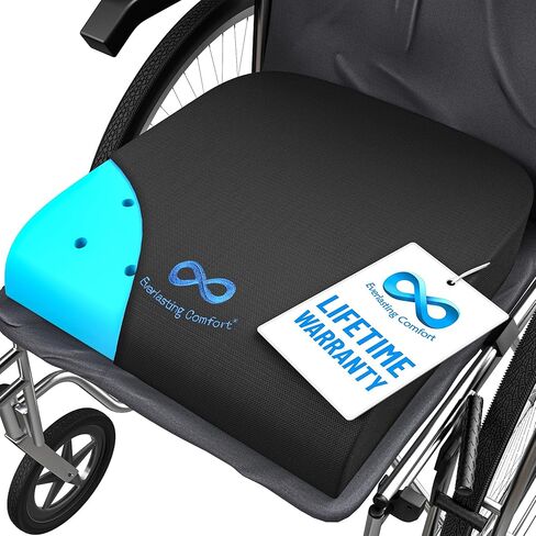 Everlasting Comfort Ventilated Wheelchair Cushions for Pressure Relief - Gel Memory Foam Wheel Chair Seat Cushion Pad for Seniors and Adults & Pain Relief - Soft Non-Slip Cover - Office Accessories in Kuwait