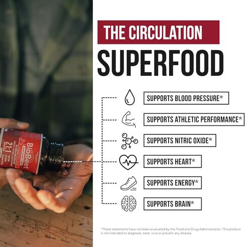 كبسولات جذر البنجر BioBeet® Max Strength - تركيز 21:1، كل جرعة مشتقة من 28,350 مجم من الشمندر العضوي - تعزيز الامتصاص باستخدام مستخلص الفلفل الأسود BioPerine® (60 كبسولة) in Saudi Arabia
