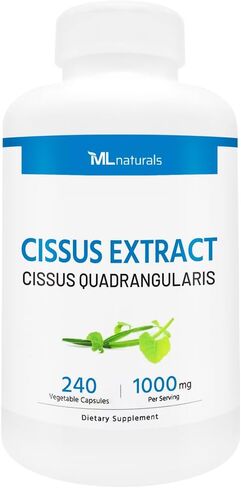 ML Naturals Cissus Extract 1,000mg (Per Serving) – 120 Vegetable Capsules – Supports Joint & Bone Health – Non-GMO in Saudi Arabia