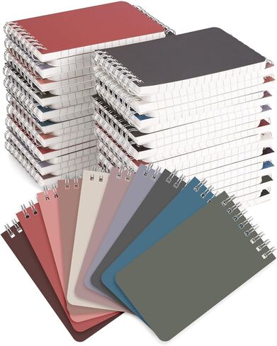 Small Top Spiral Notebooks Bulk 3x5 Inch, 50 Packs Pocket Notepad, Mini Pads 10 Morandi Colored, Memo Notepads for Home, School, College, Office, Work, Travel, 60 Sheets/120 Pages in Kuwait