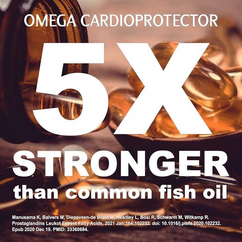 Thrivous Omega Cardioprotector – Advanced Heart & Circulation Support Supplement with AvailOm Omega-3, Garlic, Gotu Kola, Oligopin Pine Bark – 60 Vegan Capsules in Saudi Arabia