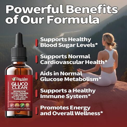 مزيج جلوكو كلين العشبي الخالي من السكر مع البربارين والكروم والبطيخ المر والجينسنغ وحمض ألفا ليبويك للعافية اليومية in Kuwait