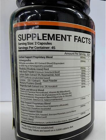 مكمل الكورتيزول للنساء، مخفض الكورتيزول 25 في 1، مدير الكورتيزول، أشواغاندا للنساء والرجال، مكمل الكورتيزول مع الروديولا الوردية، إل-ثيانين، للمزاج، التركيز، دعم النوم، 90 كبسولة in Kuwait