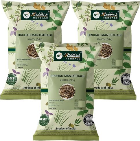 Bruhad Manjisthadi Kwath Powder 100g Pack of 3 | Traditional Ayurvedic Herbal Blend | Natural Plant-Based Botanical Powder in Saudi Arabia