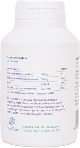 Day Capsules 700mg Proprietary Blend, 63% HPLC standardised Levodopa. 120 Veggie Capsules in Saudi Arabia