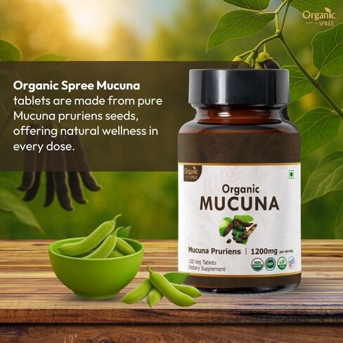 Mucuna & Tulsi Supplement – 120 Tablets Each – USDA Organic Ayurvedic Blend – Mucuna Pruriens & Holy Basil (Ocimum Sanctum) – Herbal Support for Natural Balance & Well-Being in Kuwait