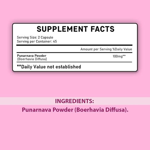 Punarnava Tablets by mi Nature| 90 Tablets, 1000 mg| 45 Days Supply| Herbal Tablets| Vegan | Boerhaavia diffusa| from India in Kuwait