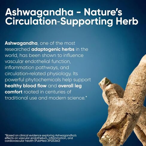 ثنائي الساق - كريم نباتي وأقراص عشبية لدعم الدورة الدموية والحيوية والعافية - تركيبة أشواغاندا لتعزيز وظيفة الساق الصحية in Kuwait