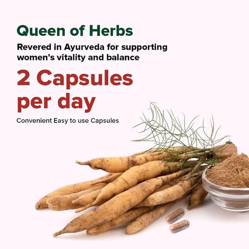 VAHDAM Shatavari Capsules 1000mg, Supports Healthy Hormonal Balance in Women, Herbal Supplement for Women, Vegan, Gluten-Free, 90 Capsules in Kuwait