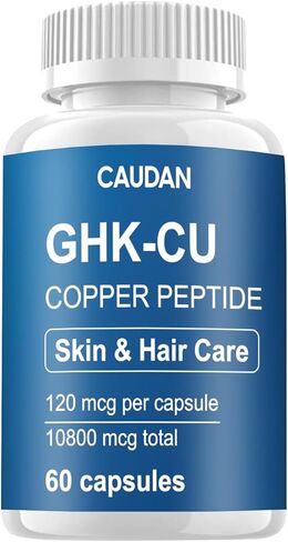 GHK-Cu Copper Peptide Supplement, 120mcg Vegan & Gluten-Free Delayed-Release Supplement Capsules for Skin & Hair - 60 ct in Saudi Arabia