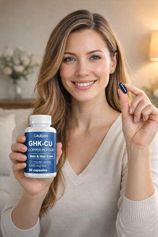 GHK-Cu Copper Peptide Supplement, 120mcg Vegan & Gluten-Free Delayed-Release Supplement Capsules for Skin & Hair - 60 ct in Saudi Arabia