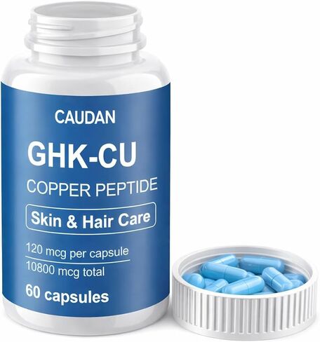 GHK-Cu Copper Peptide Supplement, 120mcg Vegan & Gluten-Free Delayed-Release Supplement Capsules for Skin & Hair - 60 ct in Saudi Arabia