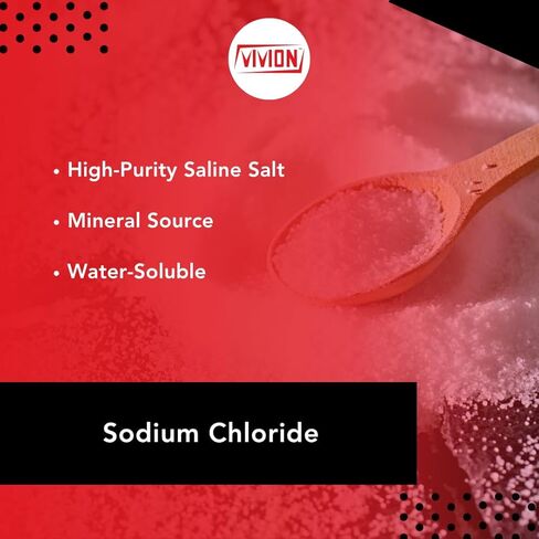 Sodium Chloride USP Pharmaceutical Grade - 1 kg (2.2 lb) - Purified Salt for Saline Diluent Solutions & Supplements - Additive Free NaCl in Saudi Arabia