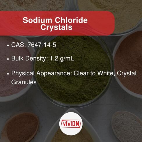 Sodium Chloride USP Pharmaceutical Grade - 1 kg (2.2 lb) - Purified Salt for Saline Diluent Solutions & Supplements - Additive Free NaCl in Saudi Arabia