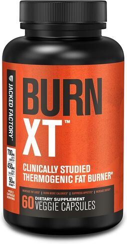 Jacked Factory Burn-XT حارق الدهون ومكمل فقدان الوزن المدروس سريريًا - مثبط الشهية ومعزز الطاقة - مع أسيتيل إل-كارنيتين ومستخلص الشاي الأخضر وأكثر - 60 حبة حمية طبيعية in Kuwait
