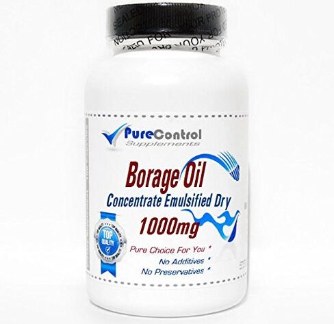 Borage Oil Concentrate Emulsified Dry 1000mg // 100 Capsules // Pure // by PureControl Supplements in Saudi Arabia