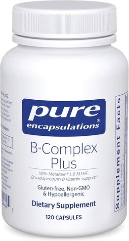 Pure Encapsulations B-Complex Plus - B Vitamins Supplement to Support Neurological Health, Cardiovascular Health, Energy Levels & Nervous System Support* - with Vitamin B12 & More - 120 Capsules in Kuwait
