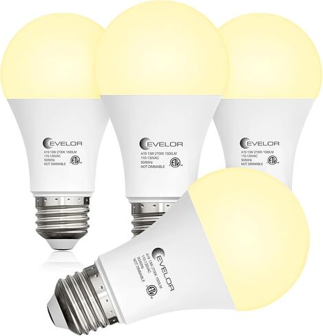 6-Packs A19 LED Light Bulbs,100 Watt Equivalent Daylight 5000K Bright Bulbs Efficient 13W,1500 Lumens E26 Base, Non-Dimmable, 15000-Hour Lifespan for Bedroom, Living Room, Office in Saudi Arabia