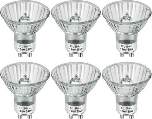GU10 120V 50W Halogen Light Bulbs for Track and Range Hood, GU10+C Candle Warmer Lamp with Dimmable, 2700K Warm White, 6000+Hours Long-Lasting Pack of 6 in Saudi Arabia