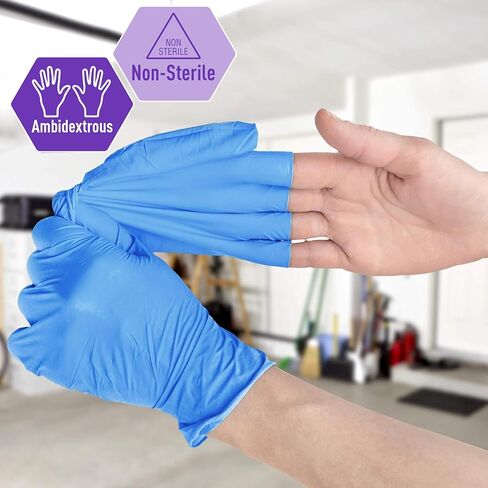 MED PRIDE Nitrile/Vinyl Blend Exam Gloves, Powder-Free, Latex-Free, Disposable, Non-Sterile, Blue, Large (Box of 100) in Kuwait