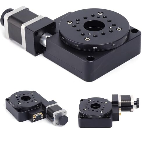 منصة دوارة HT03RA100 آلة دوارة كهربائية مراحل دوارة كهربائية دقيقة قطر الطاولة 100 مم منصة دوارة مرحلة دوران آلية ترس دودي in Kuwait