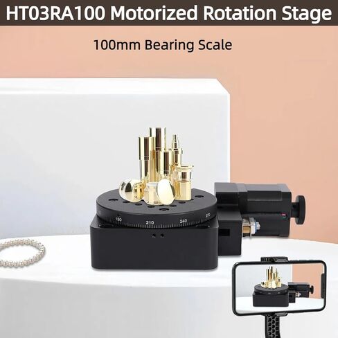 منصة دوارة HT03RA100 آلة دوارة كهربائية مراحل دوارة كهربائية دقيقة قطر الطاولة 100 مم منصة دوارة مرحلة دوران آلية ترس دودي in Kuwait