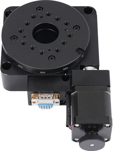 منصة دوارة HT03RA100 آلة دوارة كهربائية مراحل دوارة كهربائية دقيقة قطر الطاولة 100 مم منصة دوارة مرحلة دوران آلية ترس دودي in Kuwait