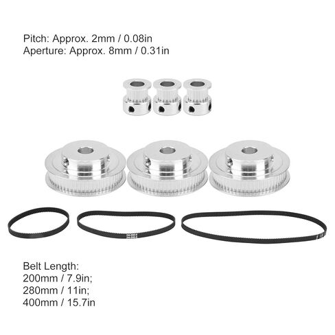 عجلة متزامنة عالية المتانة 20 سنًا/60 سنًا مع حزام توقيت، سهلة التركيب، لآلات الطحن وآلات تشكيل التروس، سبائك الألومنيوم in Kuwait