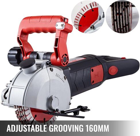 5800W Wall Chaser 38mm/1.5" Cutting Width,Wall Groove Cutting Machine 52mm/2" Cutting Depth,Wall Slotting Machine With 8 Saw Blades 6.3" Diameter 5000r/Min,One-time Forming Dustless in Kuwait