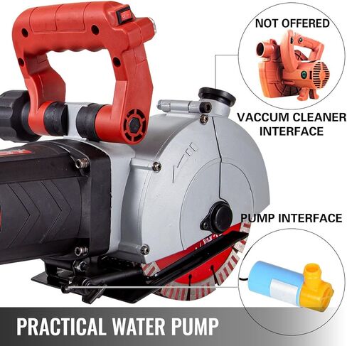 5800W Wall Chaser 38mm/1.5" Cutting Width,Wall Groove Cutting Machine 52mm/2" Cutting Depth,Wall Slotting Machine With 8 Saw Blades 6.3" Diameter 5000r/Min,One-time Forming Dustless in Kuwait