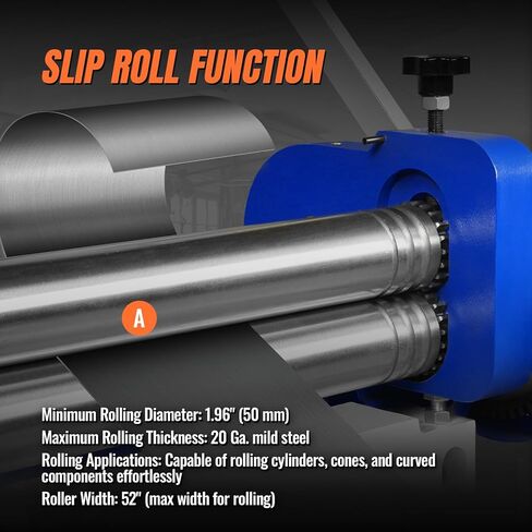 52-inch 3-in-1 Pan and Box Brake – Slip Roll, Shear, Bending Machine for Sheet Metal, 20 Gauge Mild Steel, Adjustable Fingers, Heavy Duty, Metalworking, Fabrication, Rolling, Bending, Model MMCB5220 in Kuwait